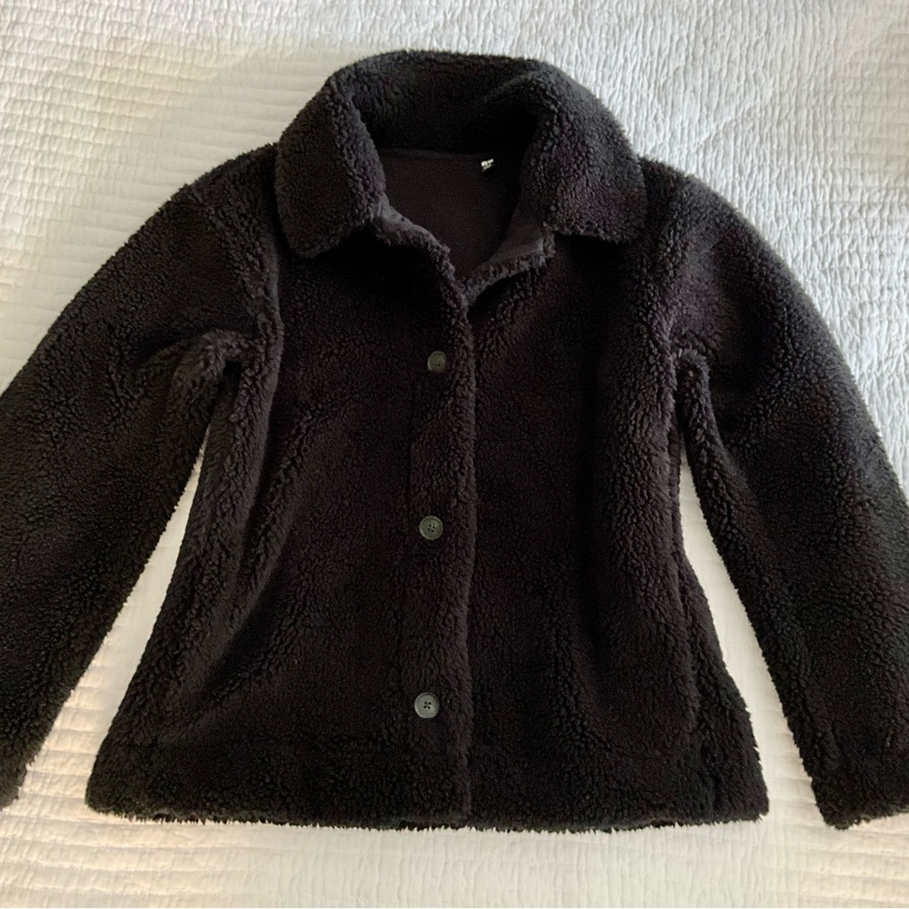 Uniqlo L Black Sherpa Jacket